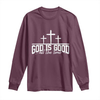 God Is Good Long Sleeve Shirt Jesus Cross Minimal Religious Faith Bible Verse Inspirational