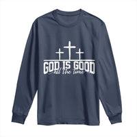 God Is Good Long Sleeve Shirt Jesus Cross Minimal Religious Faith Bible Verse Inspirational