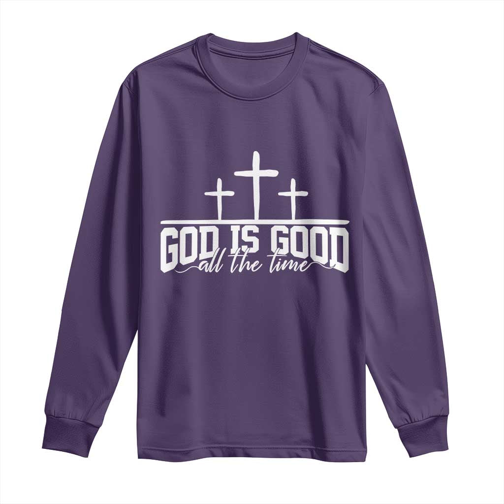 God Is Good Long Sleeve Shirt Jesus Cross Minimal Religious Faith Bible Verse Inspirational