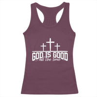 God Is Good Racerback Tank Top Jesus Cross Minimal Religious Faith Bible Verse Inspirational