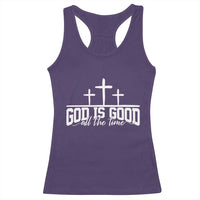 God Is Good Racerback Tank Top Jesus Cross Minimal Religious Faith Bible Verse Inspirational