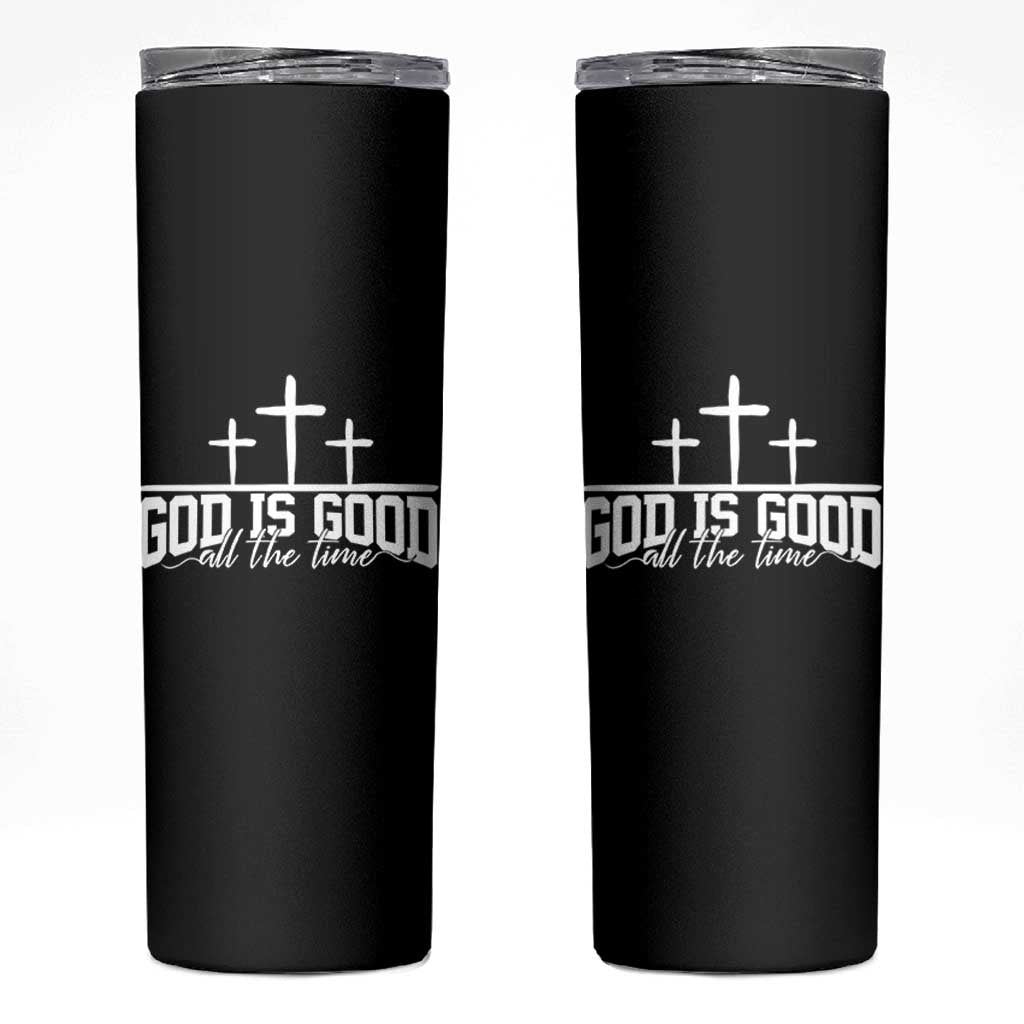 God Is Good Skinny Tumbler Jesus Cross Minimal Religious Faith Bible Verse Inspirational