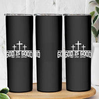 God Is Good Skinny Tumbler Jesus Cross Minimal Religious Faith Bible Verse Inspirational