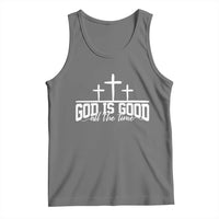 God Is Good Tank Top Jesus Cross Minimal Religious Faith Bible Verse Inspirational