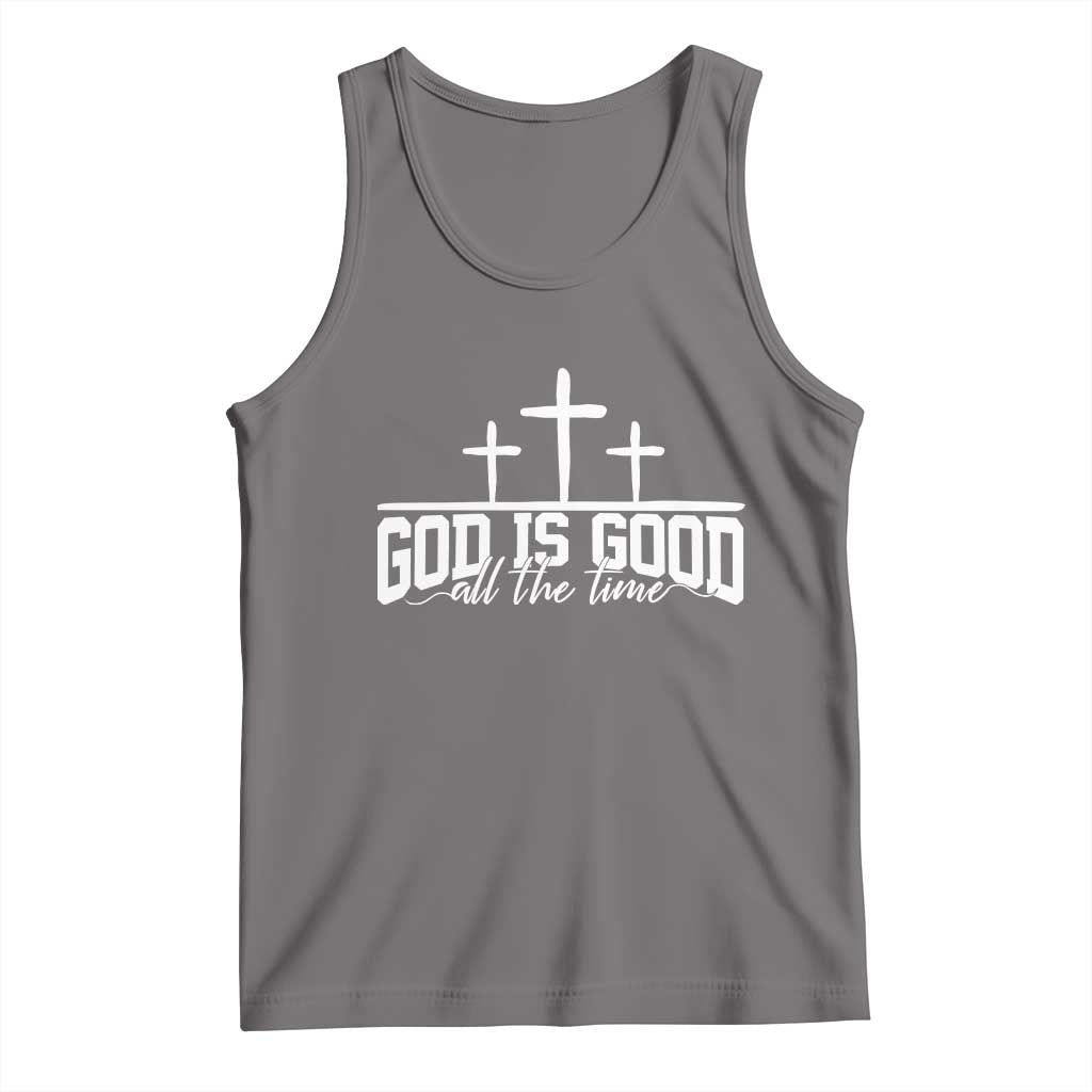 God Is Good Tank Top Jesus Cross Minimal Religious Faith Bible Verse Inspirational