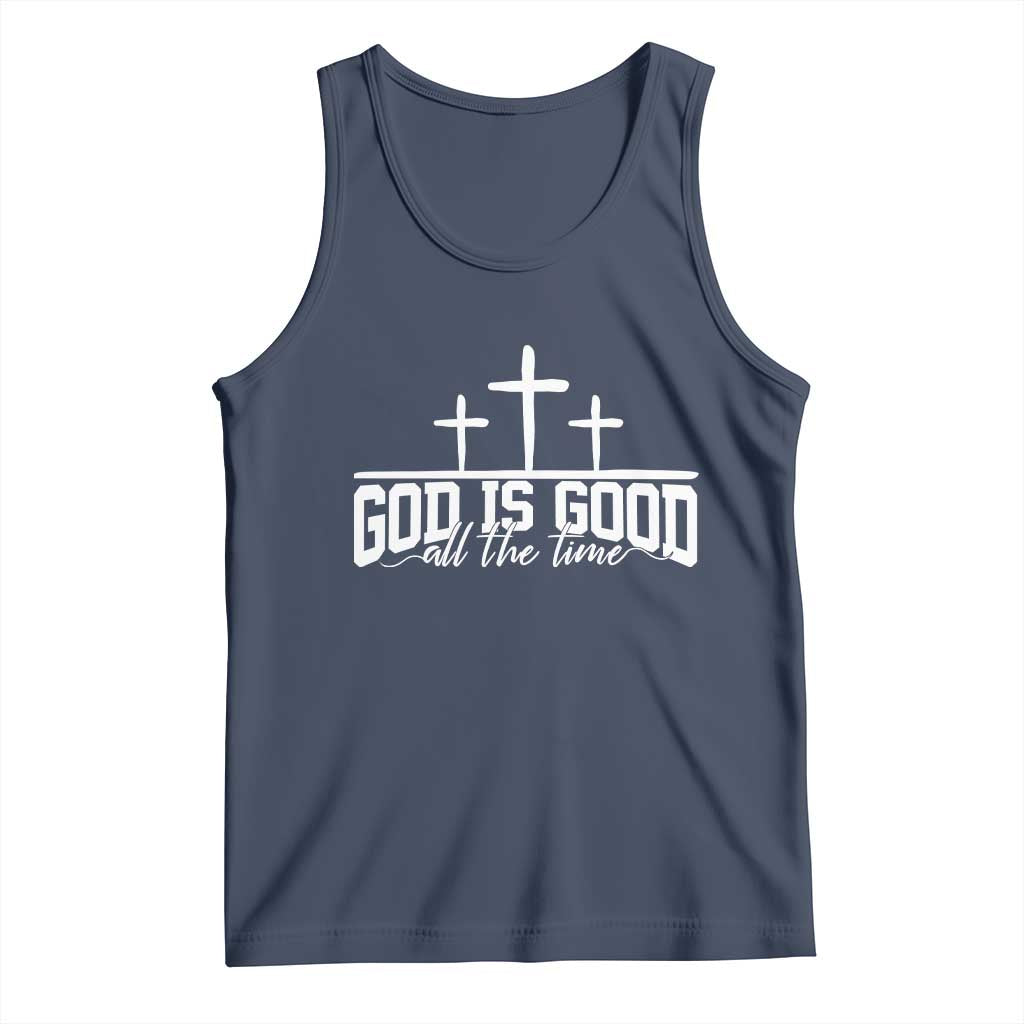 God Is Good Tank Top Jesus Cross Minimal Religious Faith Bible Verse Inspirational