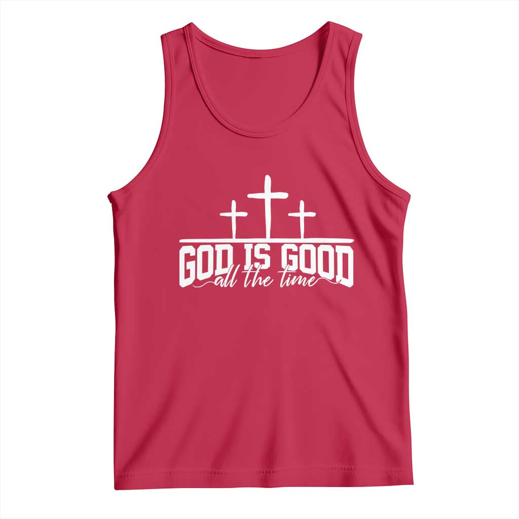 God Is Good Tank Top Jesus Cross Minimal Religious Faith Bible Verse Inspirational