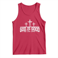 God Is Good Tank Top Jesus Cross Minimal Religious Faith Bible Verse Inspirational