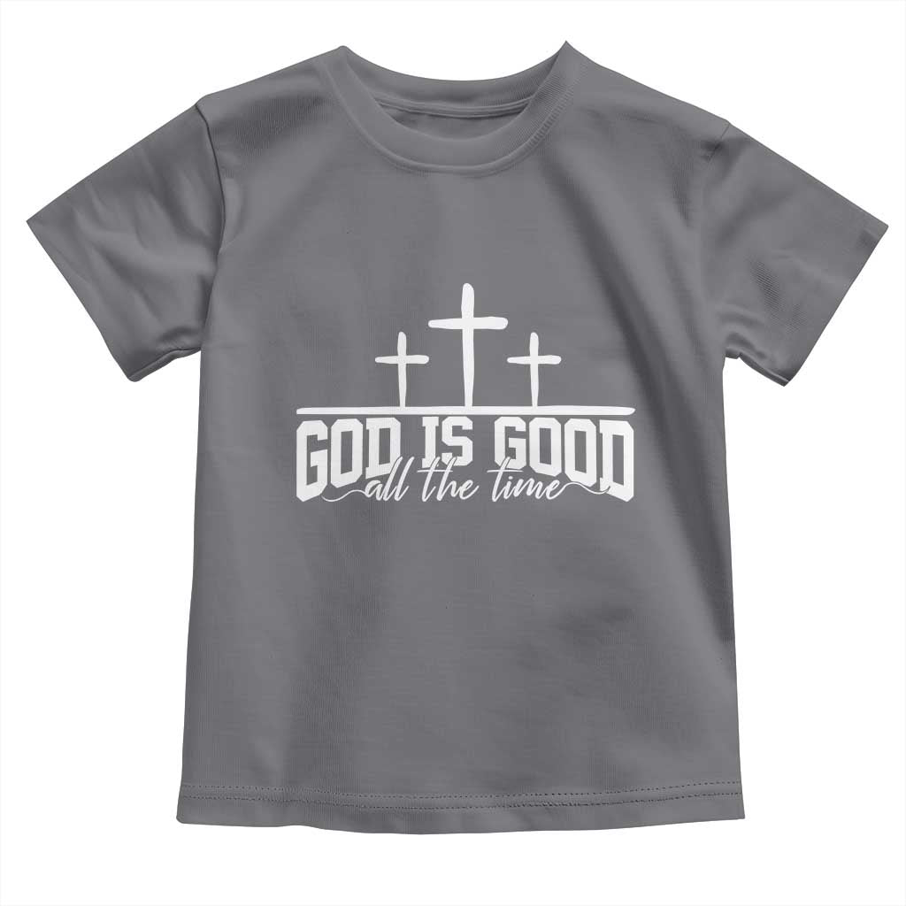 God Is Good Toddler T Shirt Jesus Cross Minimal Religious Faith Bible Verse Inspirational