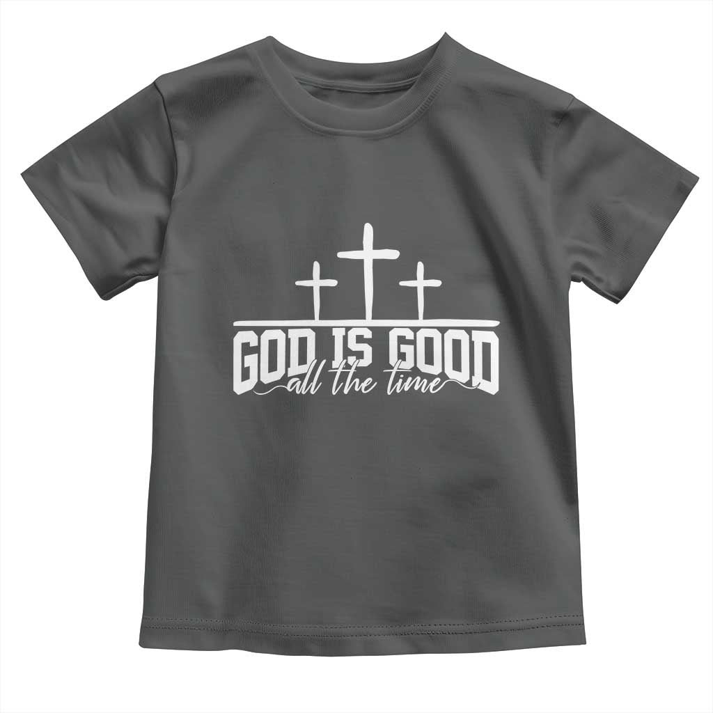 God Is Good Toddler T Shirt Jesus Cross Minimal Religious Faith Bible Verse Inspirational