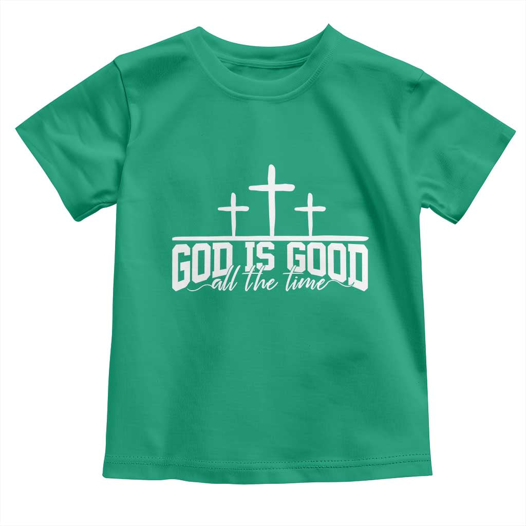God Is Good Toddler T Shirt Jesus Cross Minimal Religious Faith Bible Verse Inspirational