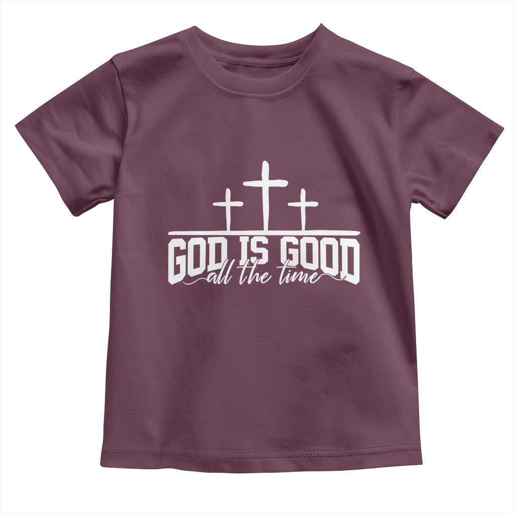 God Is Good Toddler T Shirt Jesus Cross Minimal Religious Faith Bible Verse Inspirational