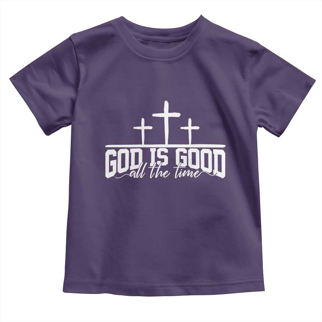 God Is Good Toddler T Shirt Jesus Cross Minimal Religious Faith Bible Verse Inspirational