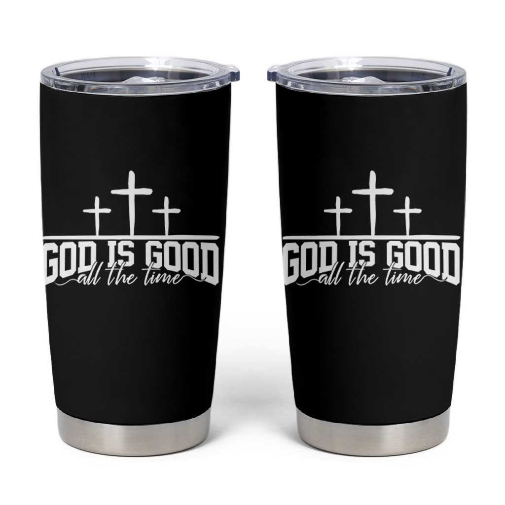 God Is Good Tumbler Cup Jesus Cross Minimal Religious Faith Bible Verse Inspirational