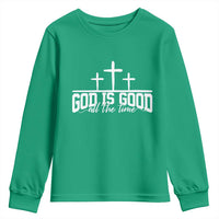 God Is Good Youth Sweatshirt Jesus Cross Minimal Religious Faith Bible Verse Inspirational