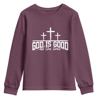 God Is Good Youth Sweatshirt Jesus Cross Minimal Religious Faith Bible Verse Inspirational