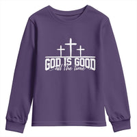 God Is Good Youth Sweatshirt Jesus Cross Minimal Religious Faith Bible Verse Inspirational
