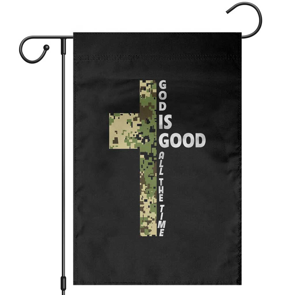 God Is Good Garden Flag Camo Cross Religious Jesus Faith Bible Verse Inspirational