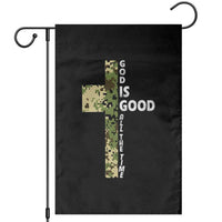 God Is Good Garden Flag Camo Cross Religious Jesus Faith Bible Verse Inspirational