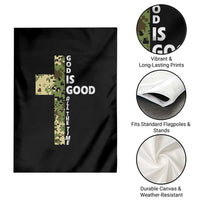 God Is Good Garden Flag Camo Cross Religious Jesus Faith Bible Verse Inspirational