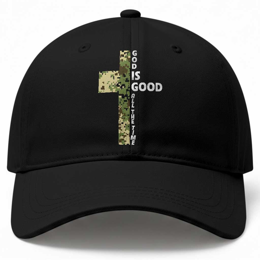 God Is Good Baseball Cap Camo Cross Religious Jesus Faith Bible Verse Inspirational