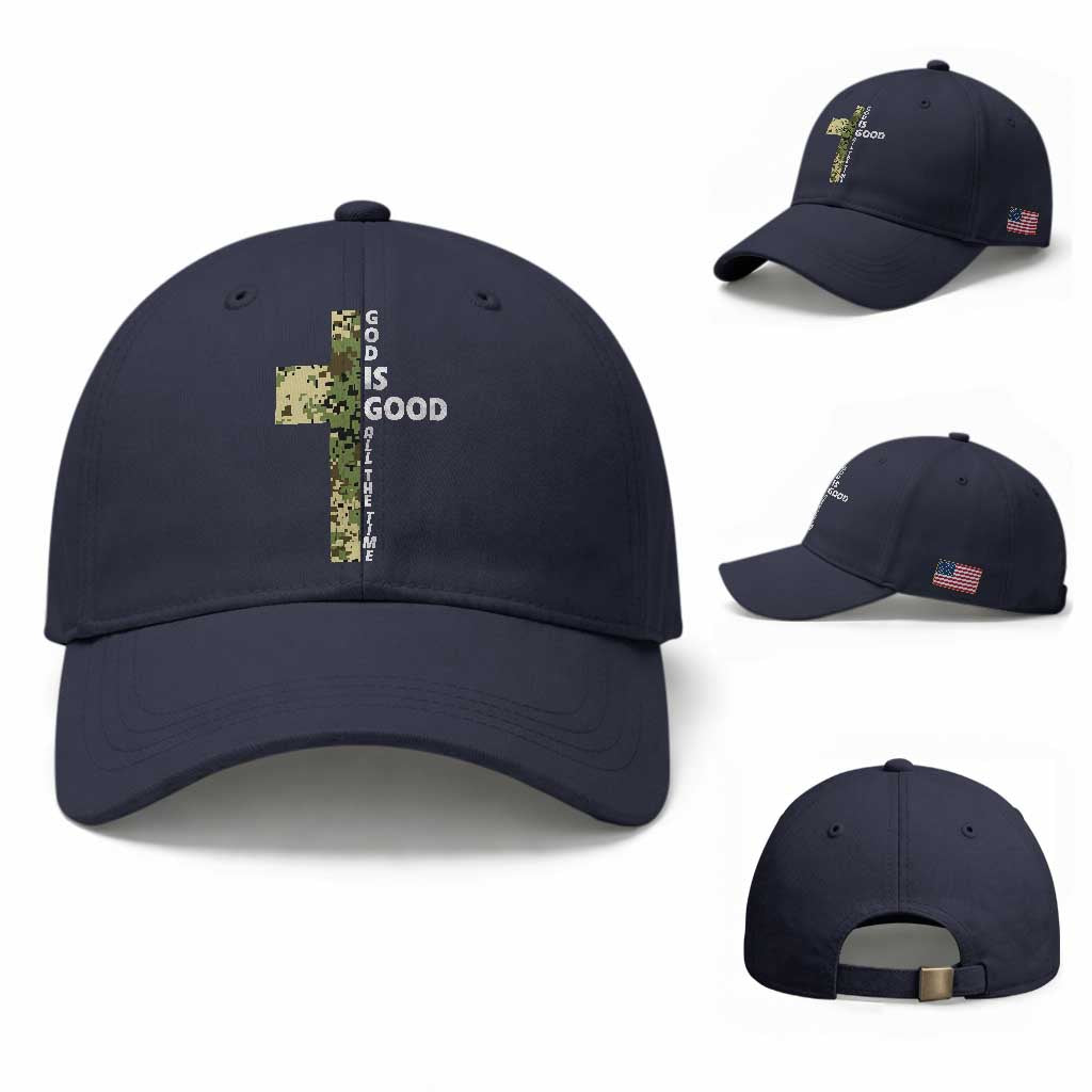 God Is Good Baseball Cap Camo Cross Religious Jesus Faith Bible Verse Inspirational