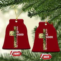 God Is Good Ceramic Ornament Camo Cross Religious Jesus Faith Bible Verse Inspirational