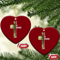 God Is Good Ceramic Ornament Camo Cross Religious Jesus Faith Bible Verse Inspirational