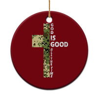 God Is Good Ceramic Ornament Camo Cross Religious Jesus Faith Bible Verse Inspirational