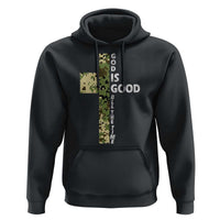 God Is Good Hoodie Camo Cross Religious Jesus Faith Bible Verse Inspirational