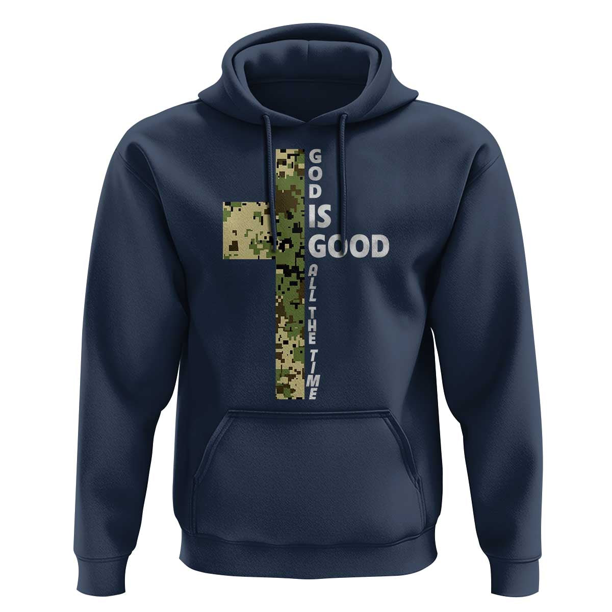 God Is Good Hoodie Camo Cross Religious Jesus Faith Bible Verse Inspirational