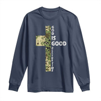 God Is Good Long Sleeve Shirt Camo Cross Religious Jesus Faith Bible Verse Inspirational