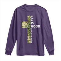 God Is Good Long Sleeve Shirt Camo Cross Religious Jesus Faith Bible Verse Inspirational