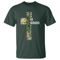 God Is Good T Shirt Camo Cross Religious Jesus Faith Bible Verse Inspirational
