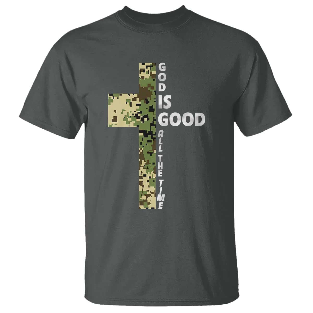 God Is Good T Shirt Camo Cross Religious Jesus Faith Bible Verse Inspirational