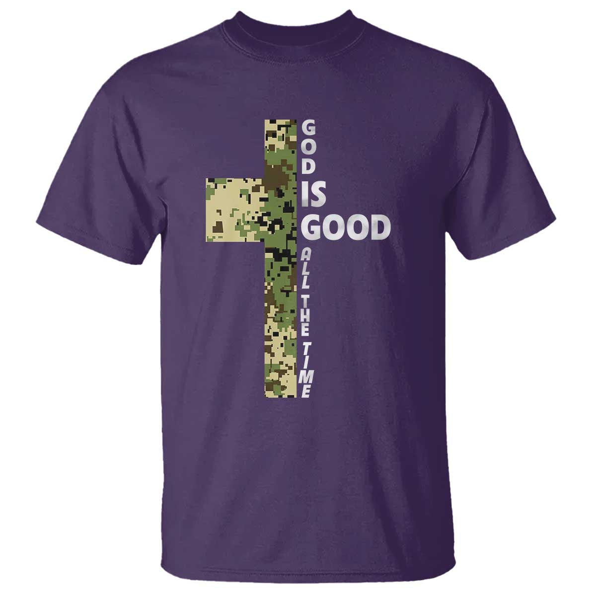 God Is Good T Shirt Camo Cross Religious Jesus Faith Bible Verse Inspirational