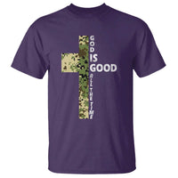 God Is Good T Shirt Camo Cross Religious Jesus Faith Bible Verse Inspirational