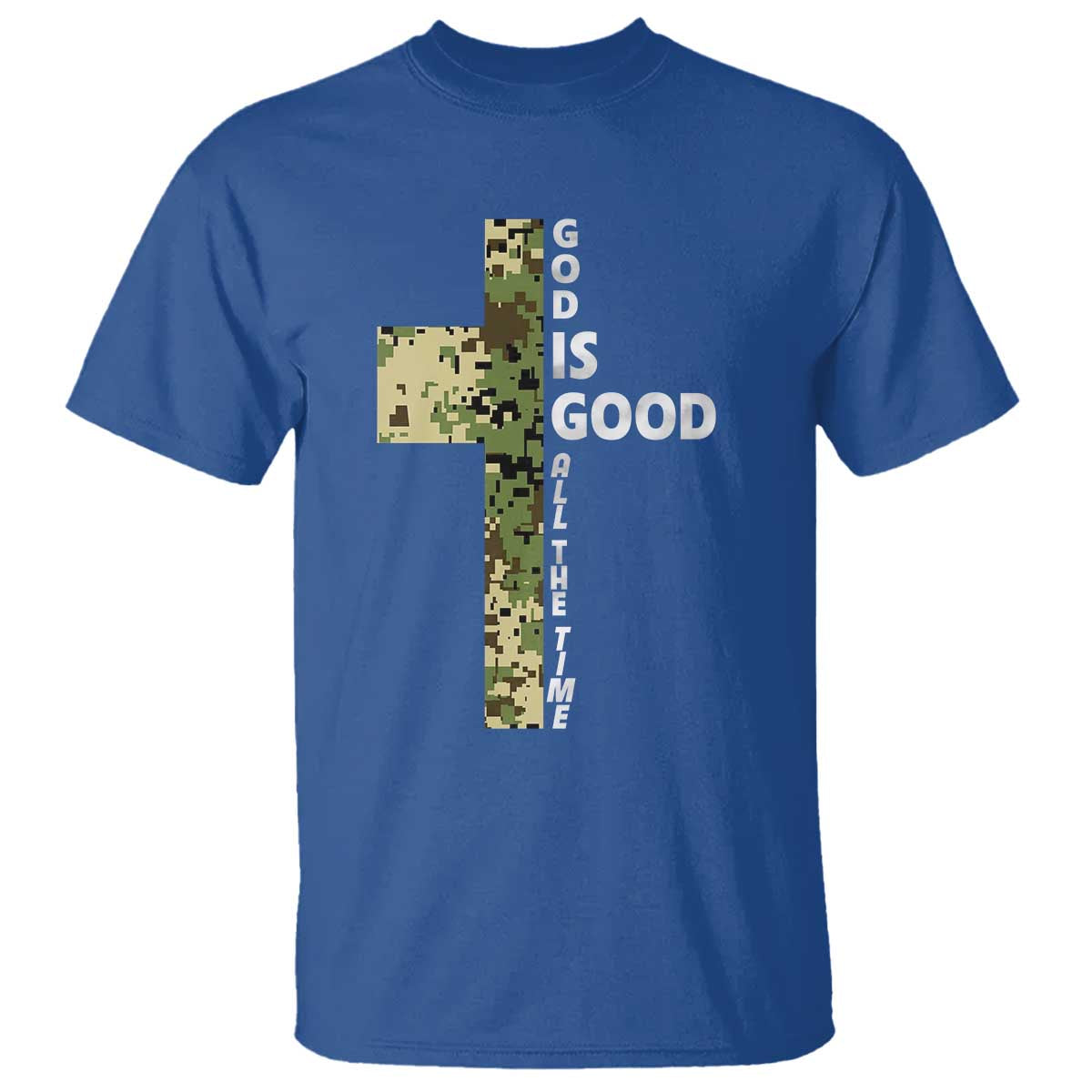 God Is Good T Shirt Camo Cross Religious Jesus Faith Bible Verse Inspirational