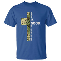 God Is Good T Shirt Camo Cross Religious Jesus Faith Bible Verse Inspirational