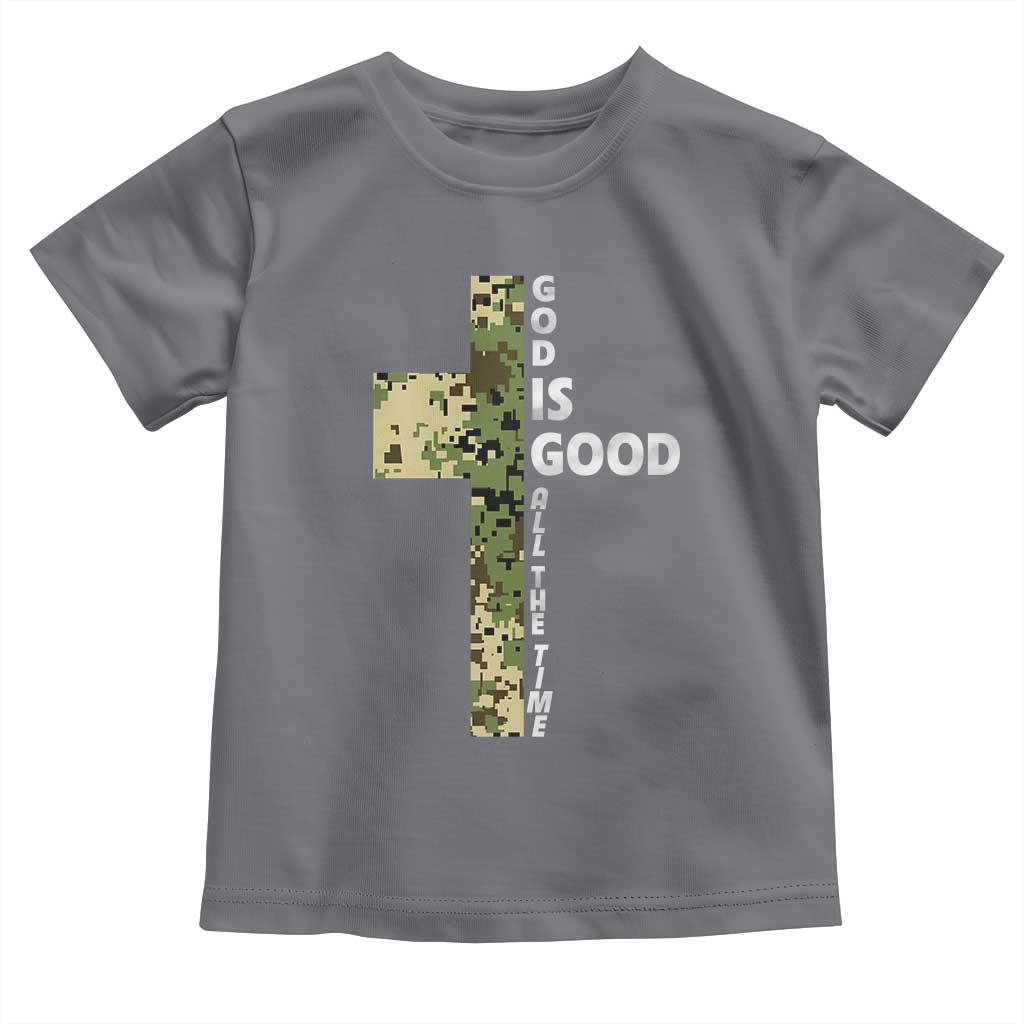 God Is Good Toddler T Shirt Camo Cross Religious Jesus Faith Bible Verse Inspirational