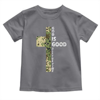God Is Good Toddler T Shirt Camo Cross Religious Jesus Faith Bible Verse Inspirational