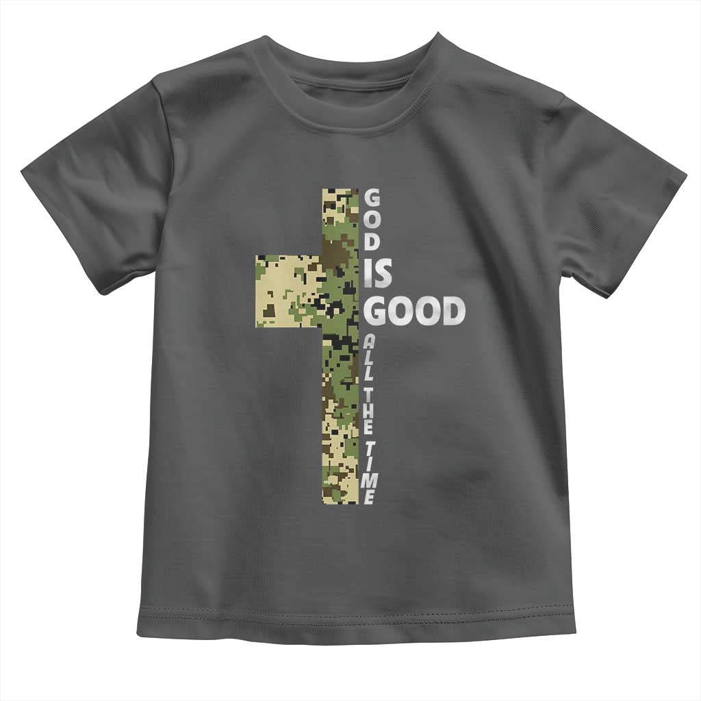 God Is Good Toddler T Shirt Camo Cross Religious Jesus Faith Bible Verse Inspirational