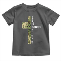 God Is Good Toddler T Shirt Camo Cross Religious Jesus Faith Bible Verse Inspirational