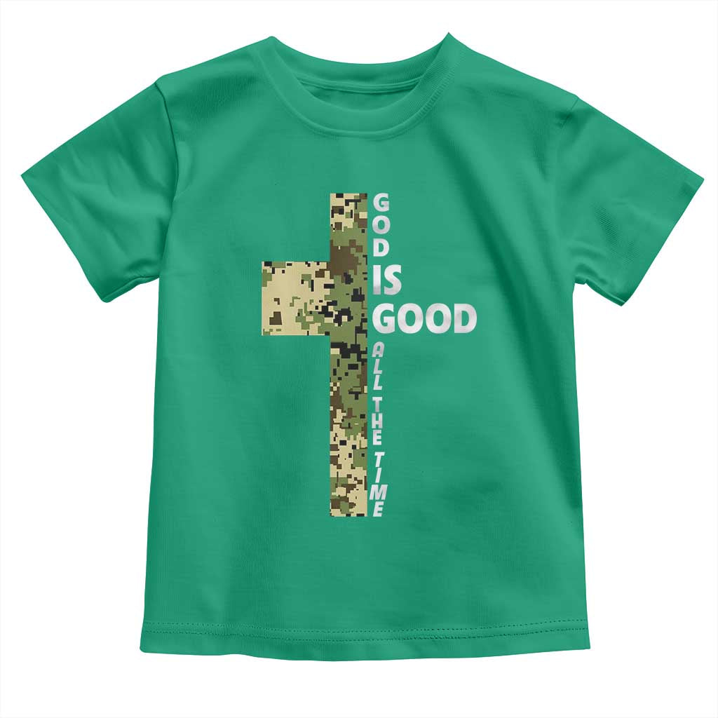 God Is Good Toddler T Shirt Camo Cross Religious Jesus Faith Bible Verse Inspirational