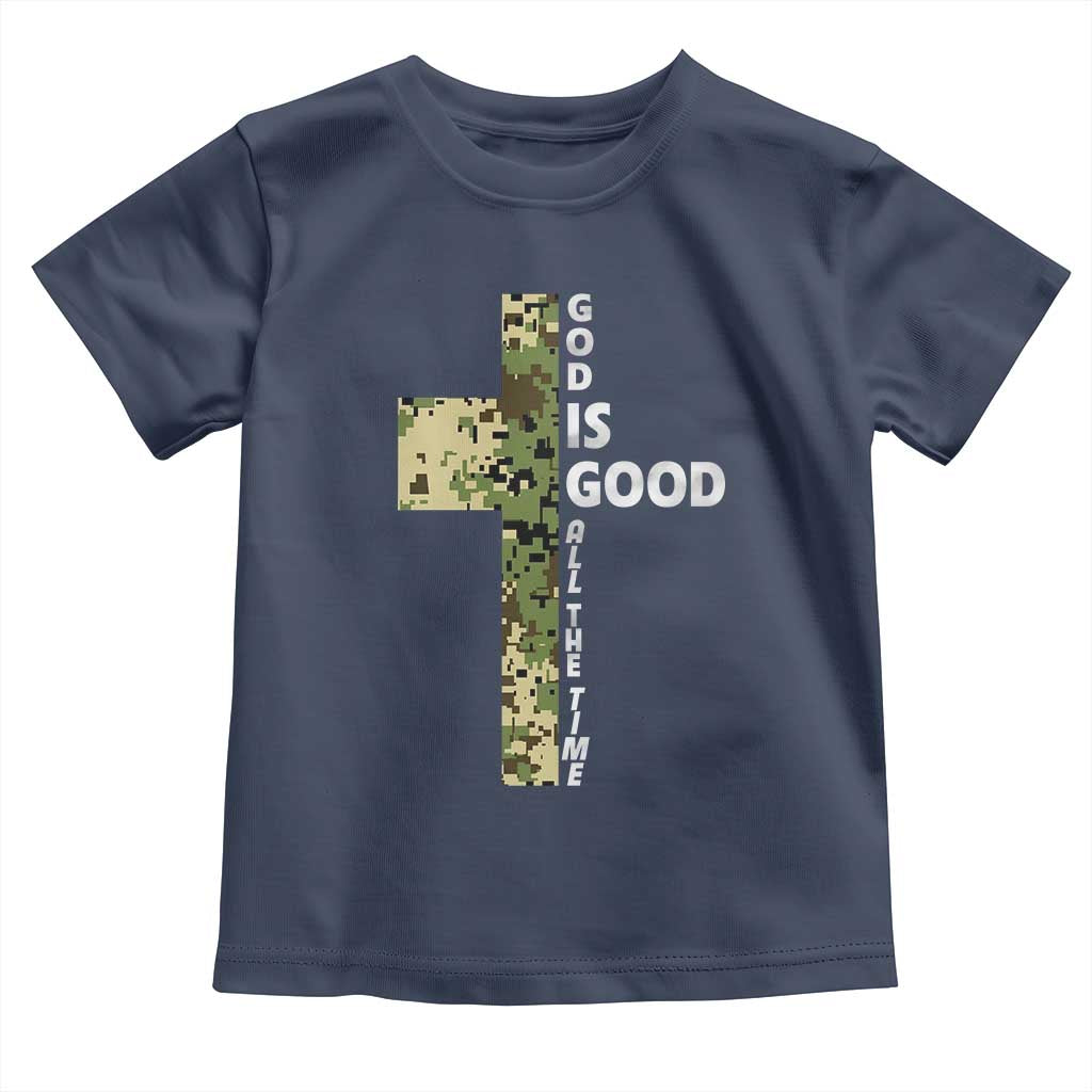 God Is Good Toddler T Shirt Camo Cross Religious Jesus Faith Bible Verse Inspirational