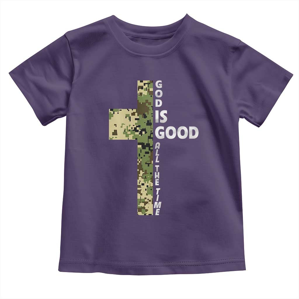 God Is Good Toddler T Shirt Camo Cross Religious Jesus Faith Bible Verse Inspirational