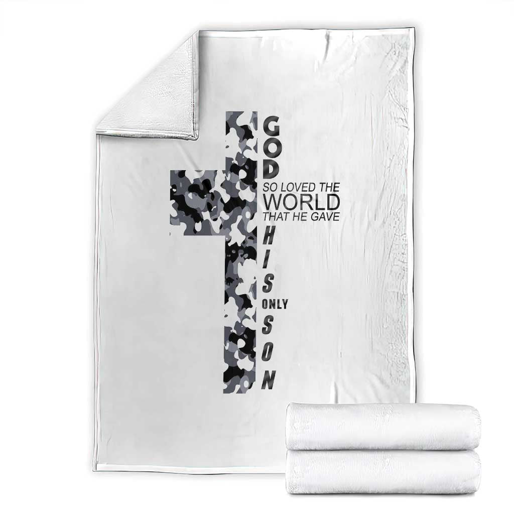 Son Of God Jesus Throw Blanket Camo Christ Cross Christian 9 John 3 16