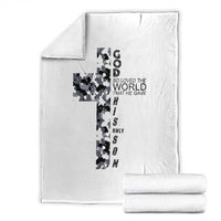 Son Of God Jesus Throw Blanket Camo Christ Cross Christian 9 John 3 16