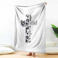 Son Of God Jesus Throw Blanket Camo Christ Cross Christian 9 John 3 16