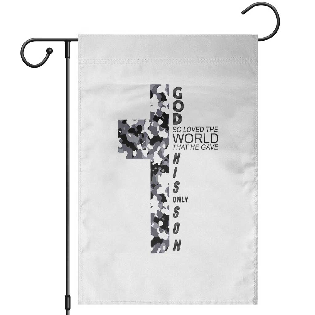 Son Of God Jesus Garden Flag Camo Christ Cross Christian 9 John 3 16